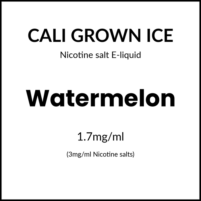 Cali Grown Ice Subohm Salts - Watermelon 60ml/3mg