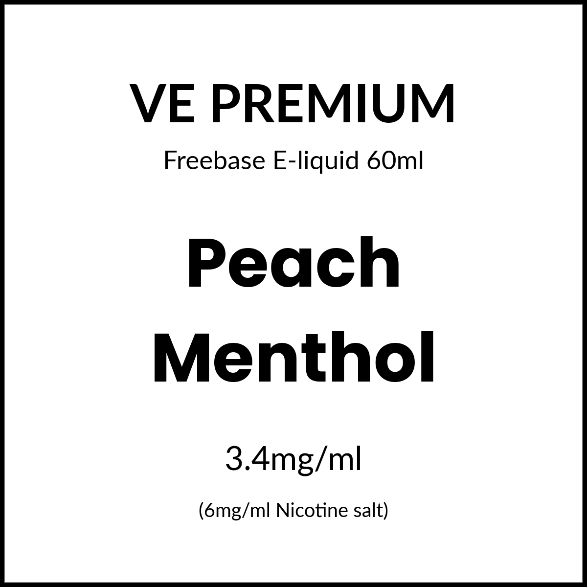 VE Premium - Peach Menthol 60ml/6mg — Vape Nation