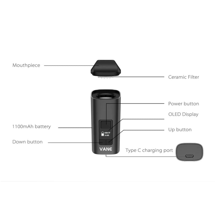 YoCan Vane Advanced Portable Dry Herb Vaporizer CHAMPAGNE